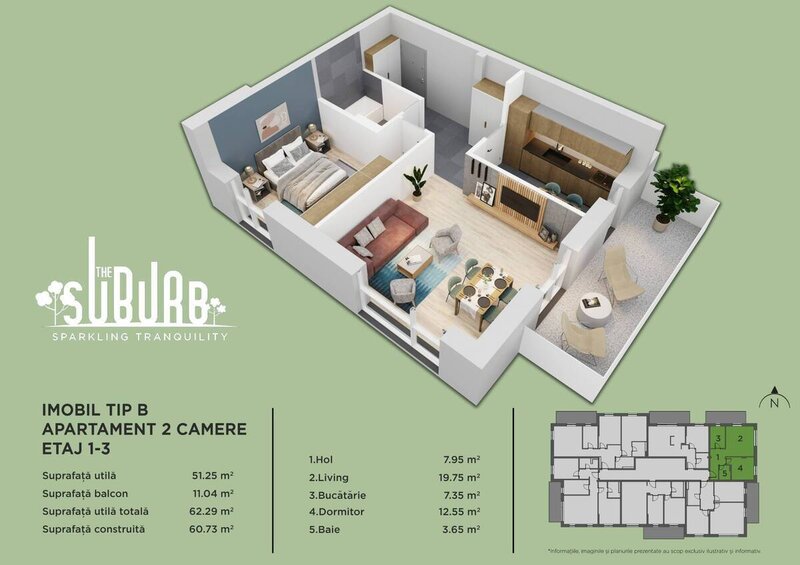 Buftea Apartament 2 camere The Suburb